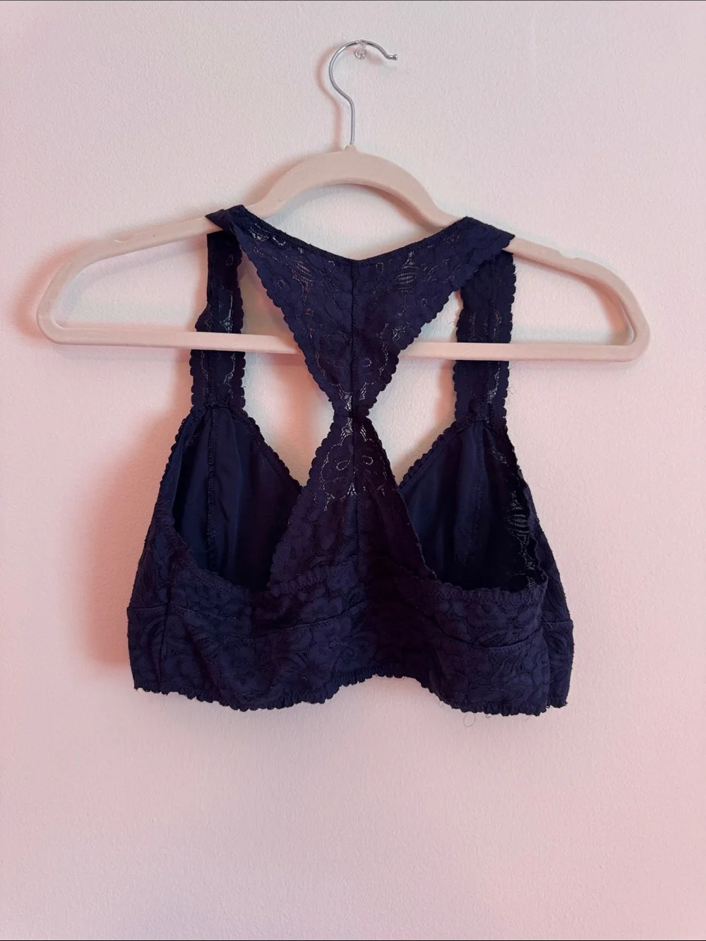 Lace Racerback Bralette in Navy - Soft Stretch Comfort